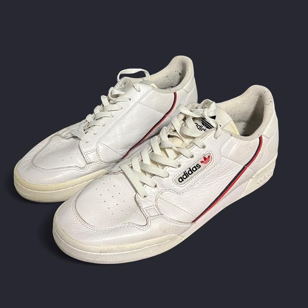 Adidas Continental 80 trainers “white navy scarlet”. Mens size 12.